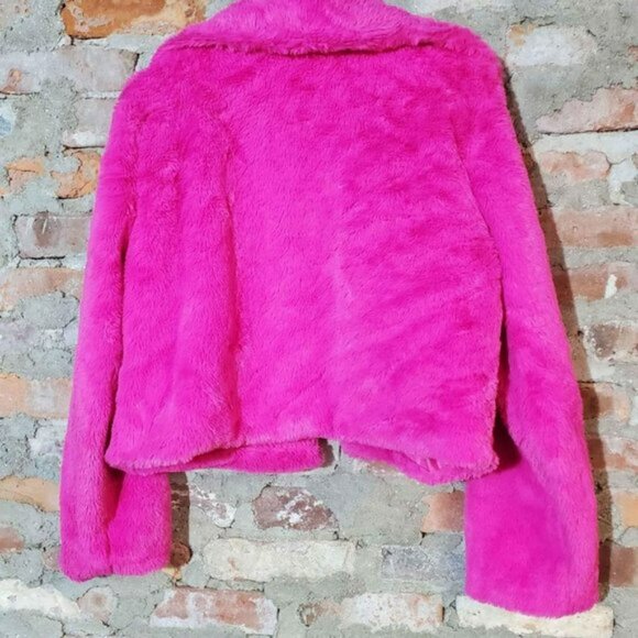 Pink Furry Jacket Womens Plus Size 1x / 2x - Picture 2 of 3